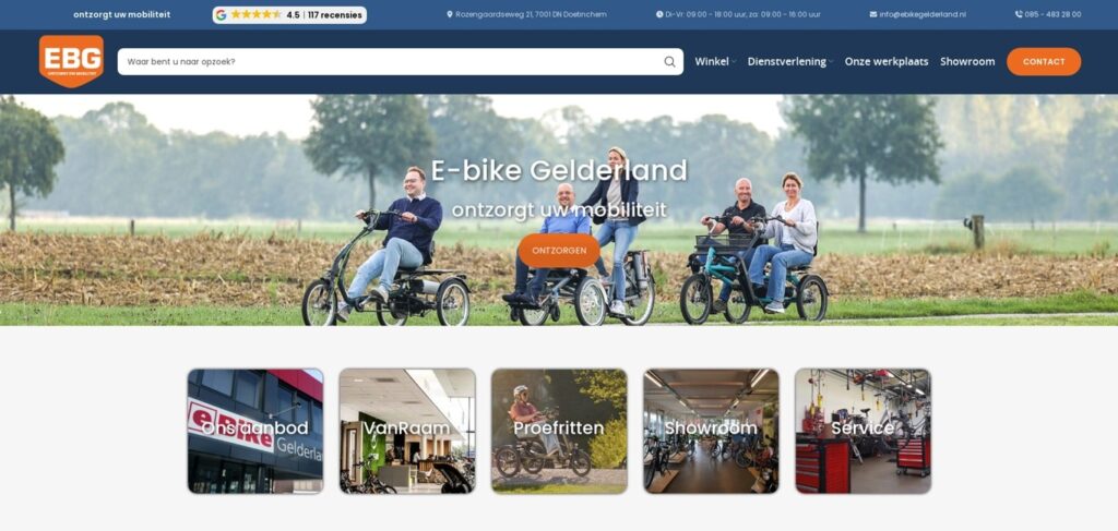 screenshot van de lancering van onze nieuwe website ebike gelderland