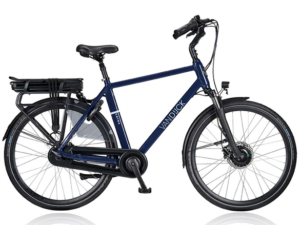 van dijck ceres g disc in de kleur blauw zijaanzicht van de fiets ebike gelderland