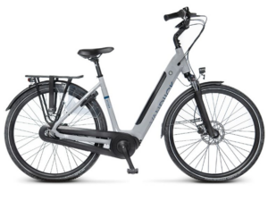 van dijck triton kreutzer core 700 in de kleur grijs zijaanzicht van de fiets ebike gelderland