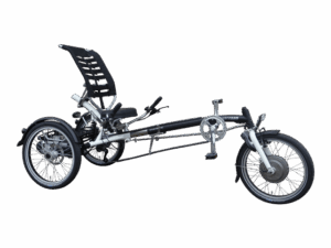 van raam easy sport ligdriewieler in de kleur zwart zijaanzicht van de fiets ebike gelderland