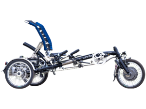 van raam easy sport small ligdriewielfiets in de kleur donkerblauw zijaanzicht van de fiets ebike gelderland