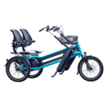 van raam fun2go duofiets in de kleur lichtblauw zijaanzicht van de fiets ebike gelderland