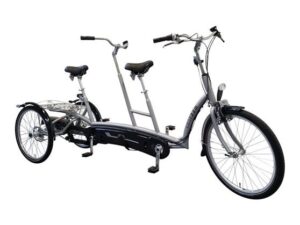 van raam twinny plus tandem in de kleur zwart zijaanzicht van de fiets ebike gelderland