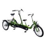 vanraam kivo plus tandem voor een ouder kind in de kleur groen zijaanzicht van de fiets ebike gelderland