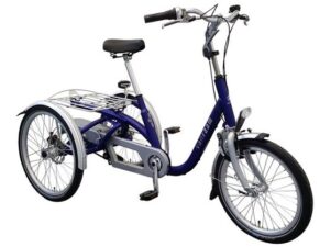 vanraam midi driewielfiets in de kleur paars zijaanzicht van de fiets ebike gelderland