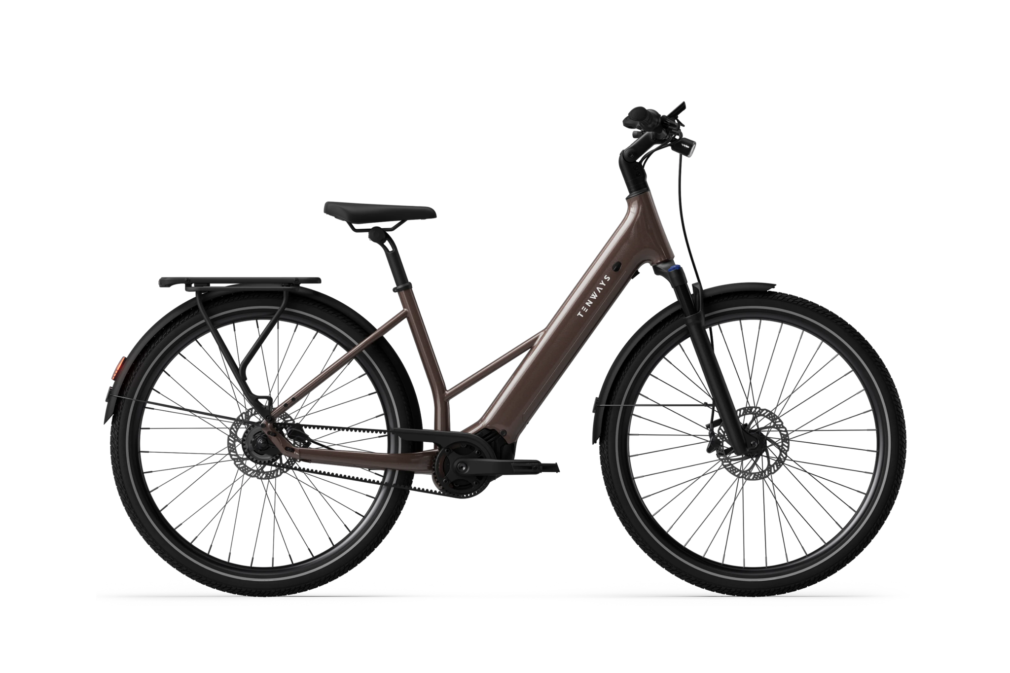 Air Belt - Walnut Brown 1 TENWAYS AGO AIR Belt e-bike in Walnut Brown, zijaanzicht