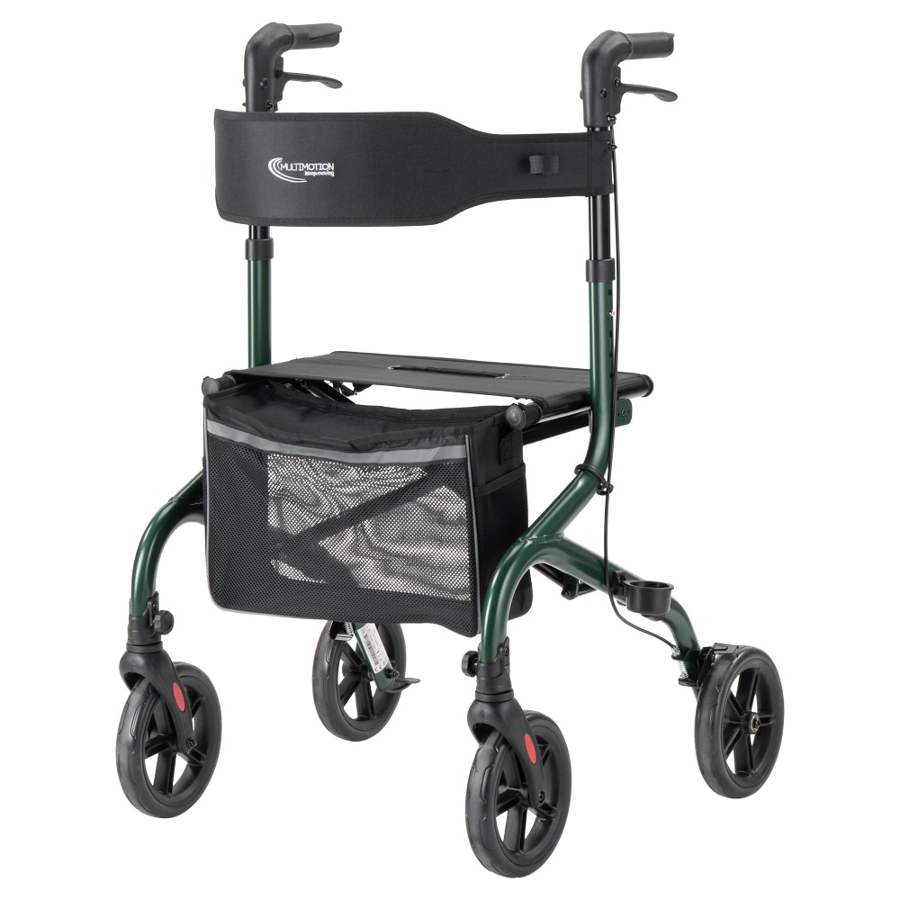 Multimotion-rollator-brede-rugband-nettas-groen MultiMotion Lumo rollator - Afbeelding 1