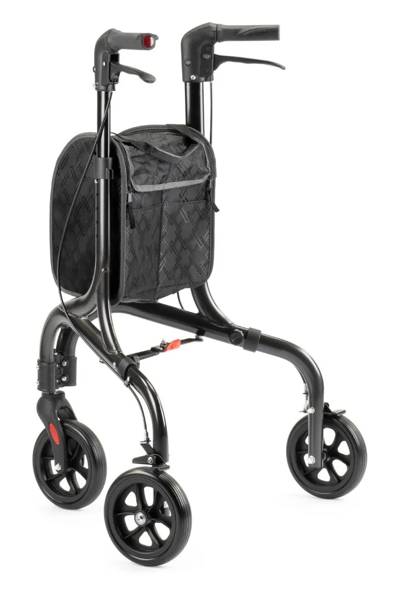 Rollator-compact-patroontas-zwart MultiMotion Tripod rollator - Afbeelding 1