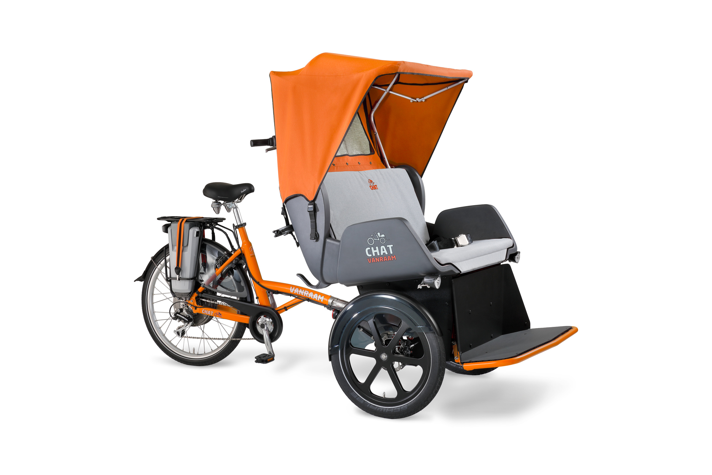 vanraam-chat-oranje-met-huif vanRaam Chat riksja fiets - Afbeelding 1