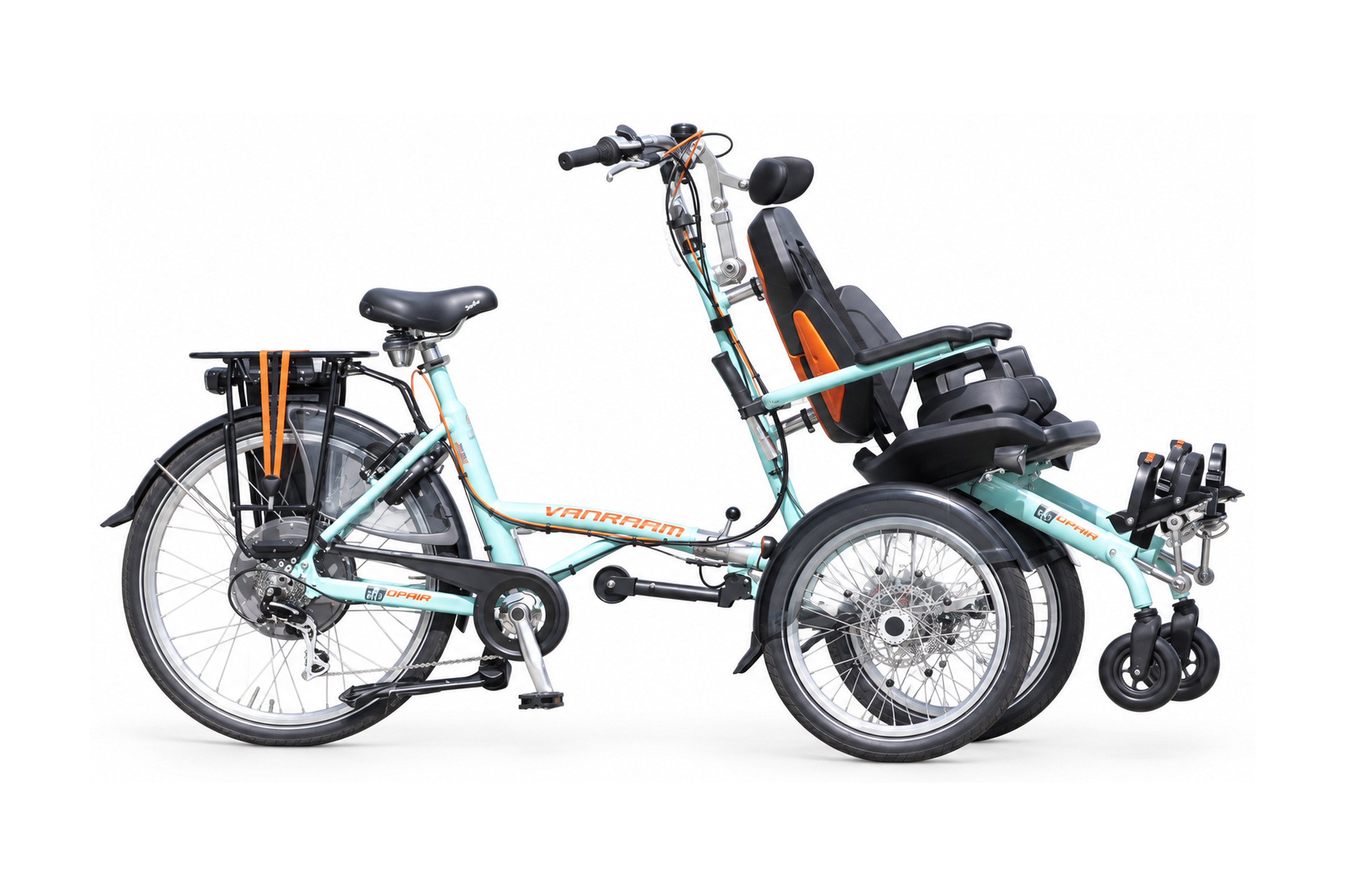 vanraam-opair-pastel-turquoise-kinderzit-uitvoering-tot-juli-2024 vanRaam OPair rolstoelfiets - Afbeelding 1