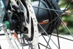 Shimano Nexus-achternaaf en remschijf in het achterwiel van de Levit Beleco Premium Gunmetal.